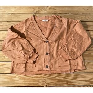 NEW Zenana Button Front Cardigan Size Small Women’s Orange